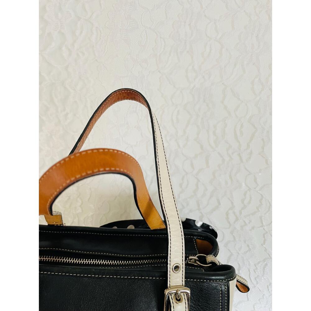 Vtg Coach Hampton off white/ black Legacy leather tote shoulder bag handbag 9605 - Picture 11 of 13